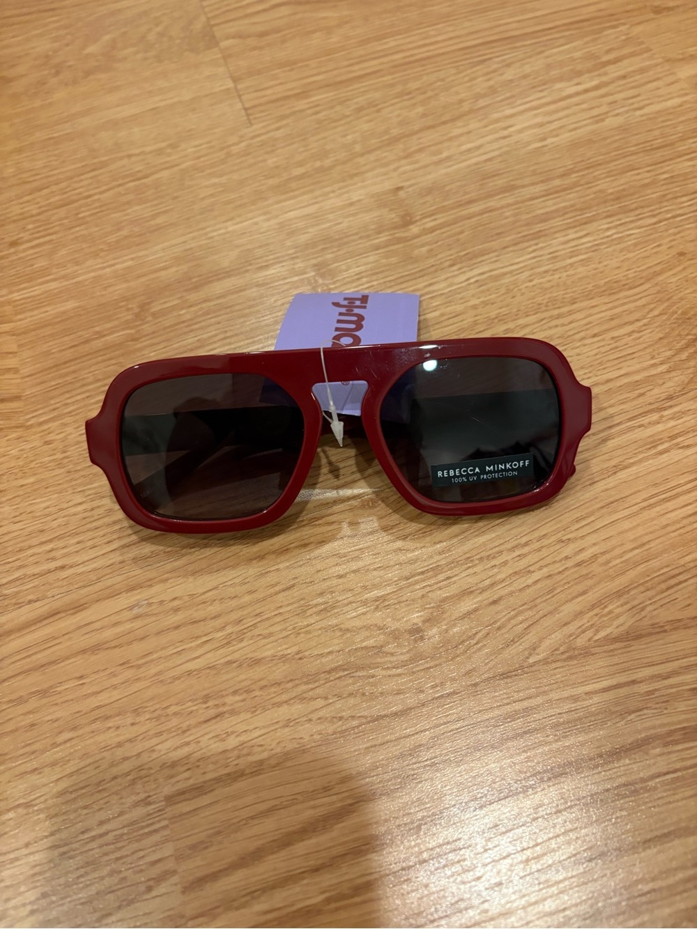 Rebecca Minkoff Burgundy Square-Edge Sunglasses
